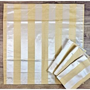 Waterford Gold Champagne Stripe Placemats Set 4 Holiday Tablescape Christmas NYE